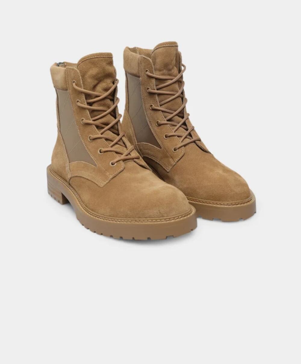 Saint Morta Mens Legion Ankle Combat Boots Size 8 EU 42 Camel Tan Suede NIB
